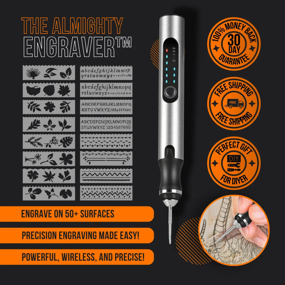 The Almighty Engraver™ electric engraver tool pen for wood, metal, and glass projects